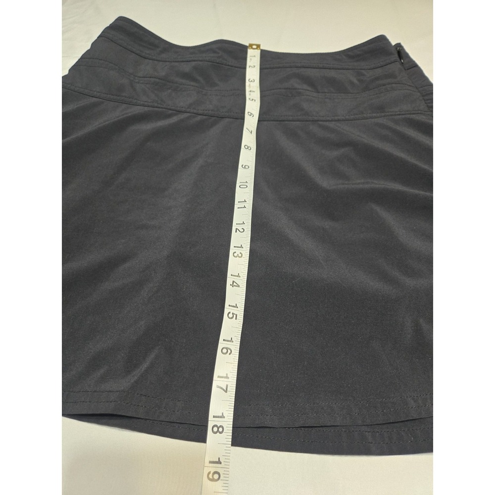 Athleta Whatever Skort Skirt Size 8 Black Athletic Workout Drawstring Pocket Zip - Picture 8 of 11
